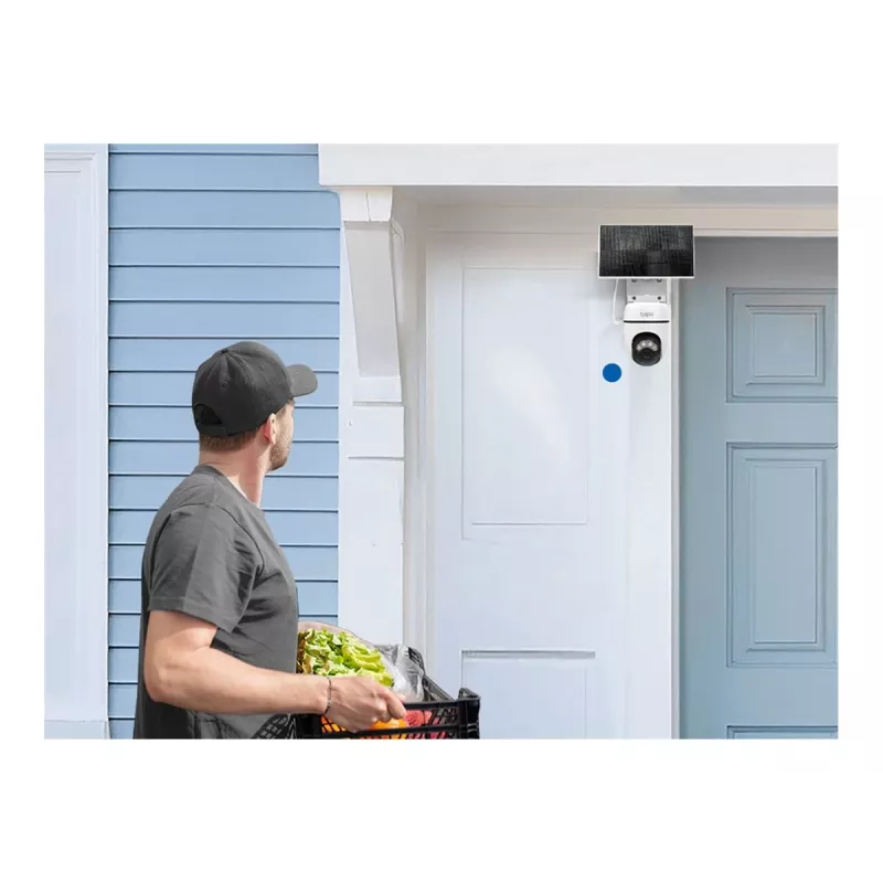 TP-Link Tapo TC90 KIT saulės energija varomas pasukamas/nukreipiamas apsaugos kamerų rinkinys, 2K QHD, lauko, baterija ir saulės energija, IP65, spalvotas naktinis matymas, belaidis, 1 kamera