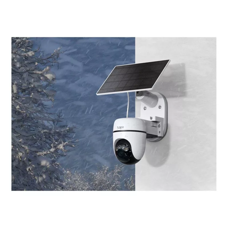 TP-Link Tapo TC90 KIT saulės energija varomas pasukamas/nukreipiamas apsaugos kamerų rinkinys, 2K QHD, lauko, baterija ir saulės energija, IP65, spalvotas naktinis matymas, belaidis, 1 kamera
