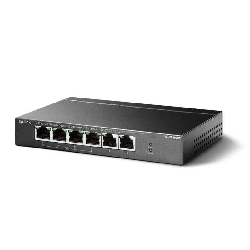 TP-LINK TL-SF1006P 6-Port 10/100 Mbps Desktop Switch with 4-Port PoE+ (67W)