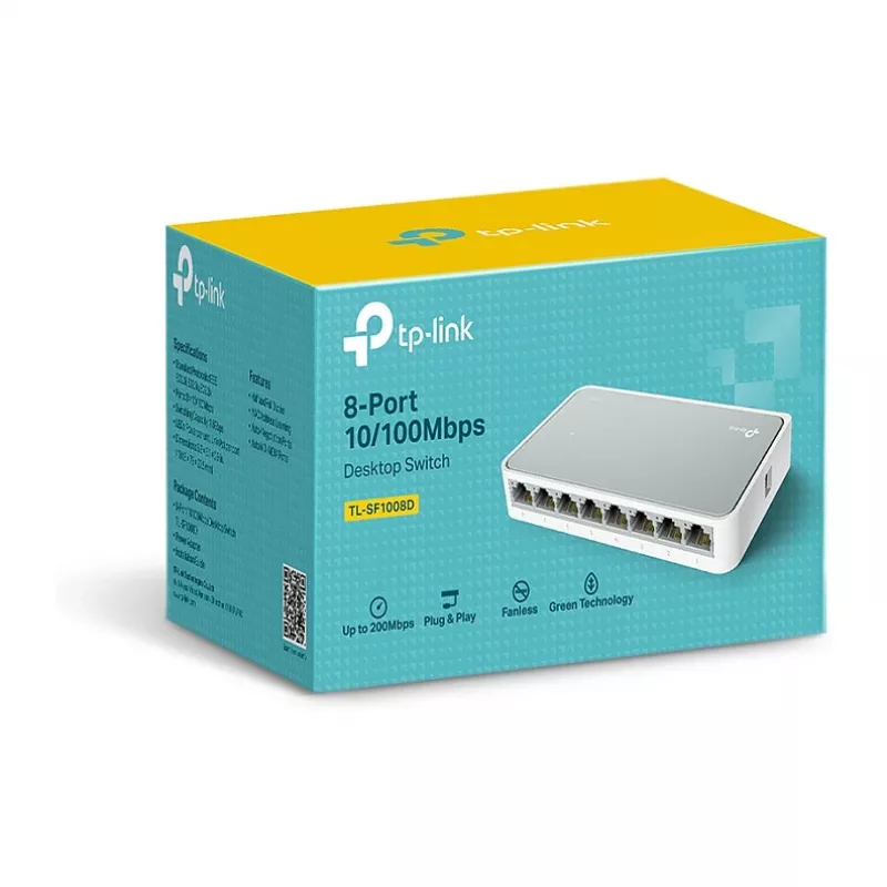 TP-Link TL-SF1008D V12.4 8 prievadų 10/100Mbps Fast Ethernet stalinis komutatorius