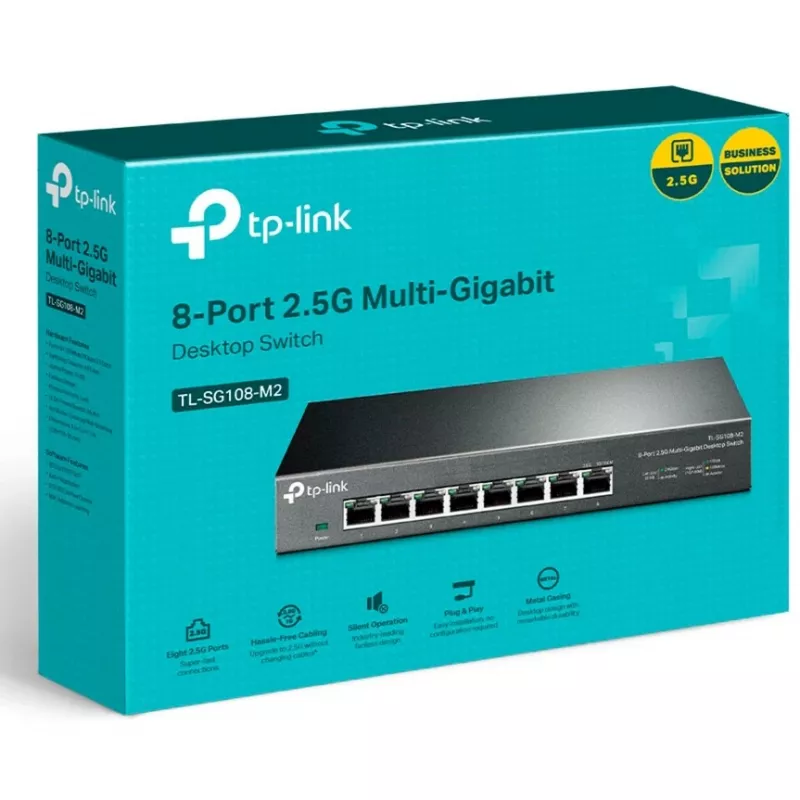 TP-Link TL-SG108-M2 V3.0 8 prievadų 2.5G Multi-Gigabit nevaldomas jungiklis