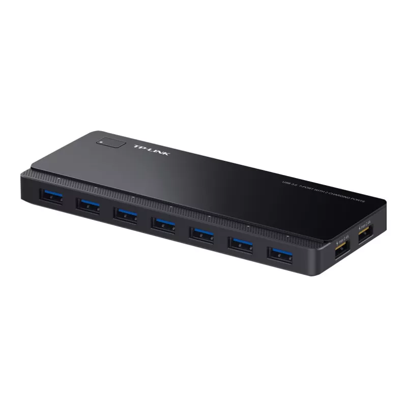 TP-LINK UH720 7 prievadų USB 3.0 šakotuvas su 2 išmaniaisiais įkrovimo prievadais – juodas