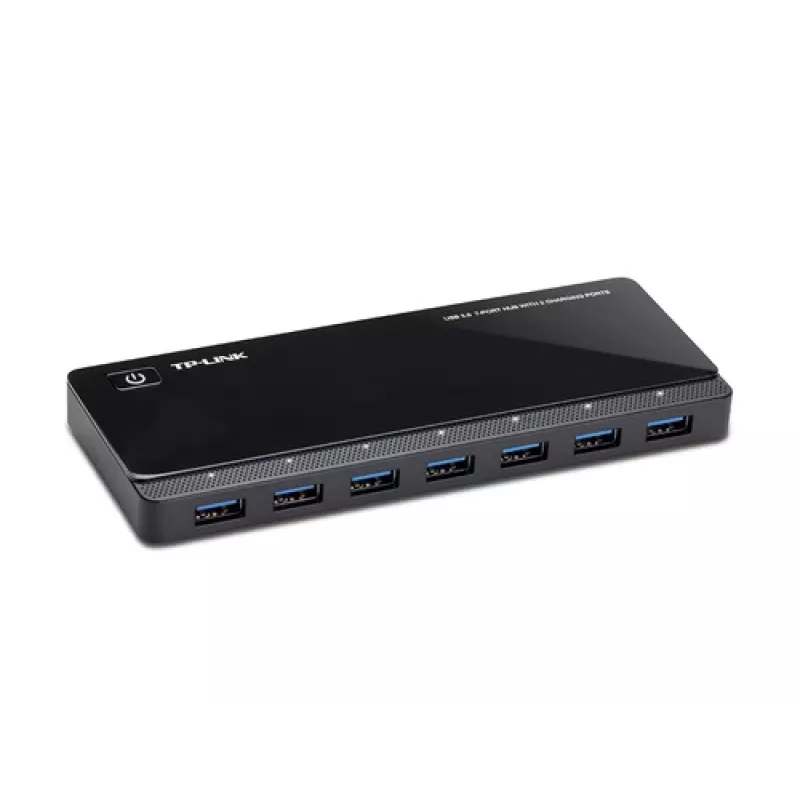 TP-LINK UH720 7 prievadų USB 3.0 šakotuvas su 2 išmaniaisiais įkrovimo prievadais – juodas