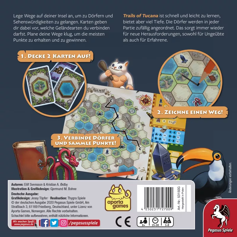 Trails of Tucana - Flip & Write stalo žaidimas