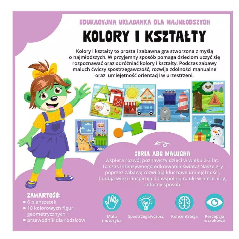 TREFL GRY Mokomasis žaidimas Spalvos ir Formos ABC mažiems vaikams Treflik Family Trefl 02904