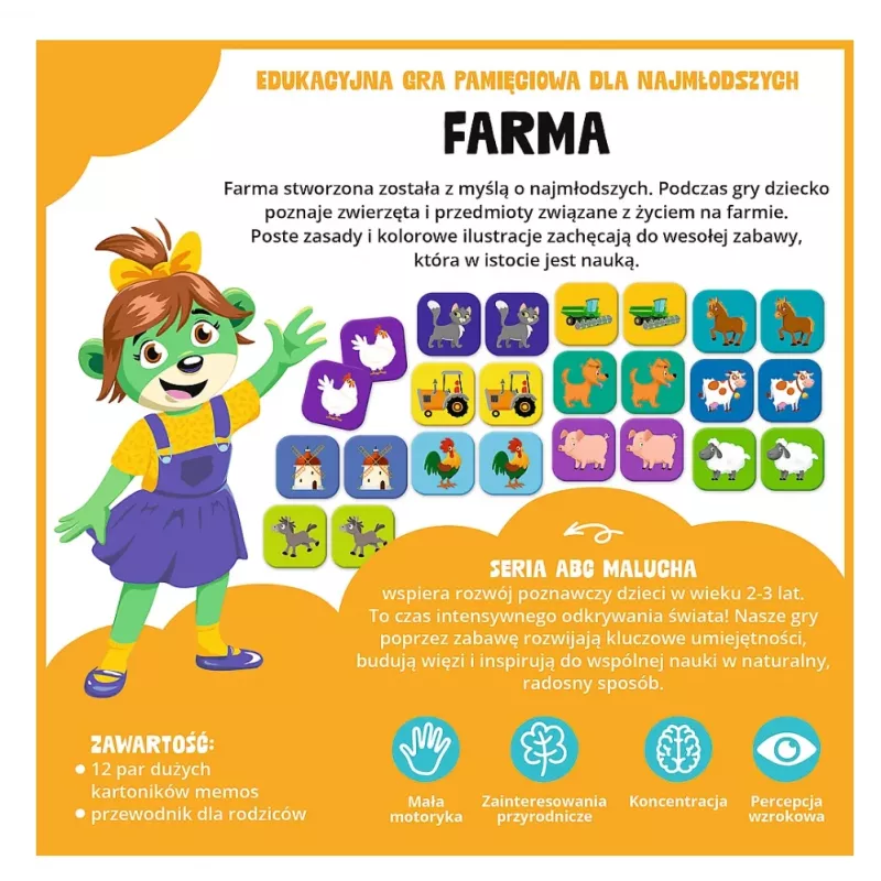 TREFL GRY Educational Game Farm ABC for Toddlers Treflik Family Trefl 02909
