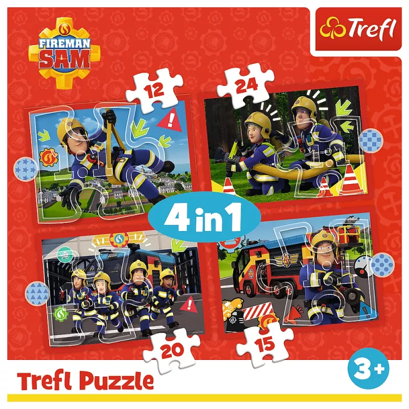 TREFL PUZZLE 4-in-1 Puzzle - Adventures of Fireman Sam