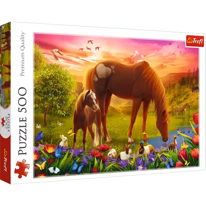 TREFL Puzzle 500 - Horses in the Meadow