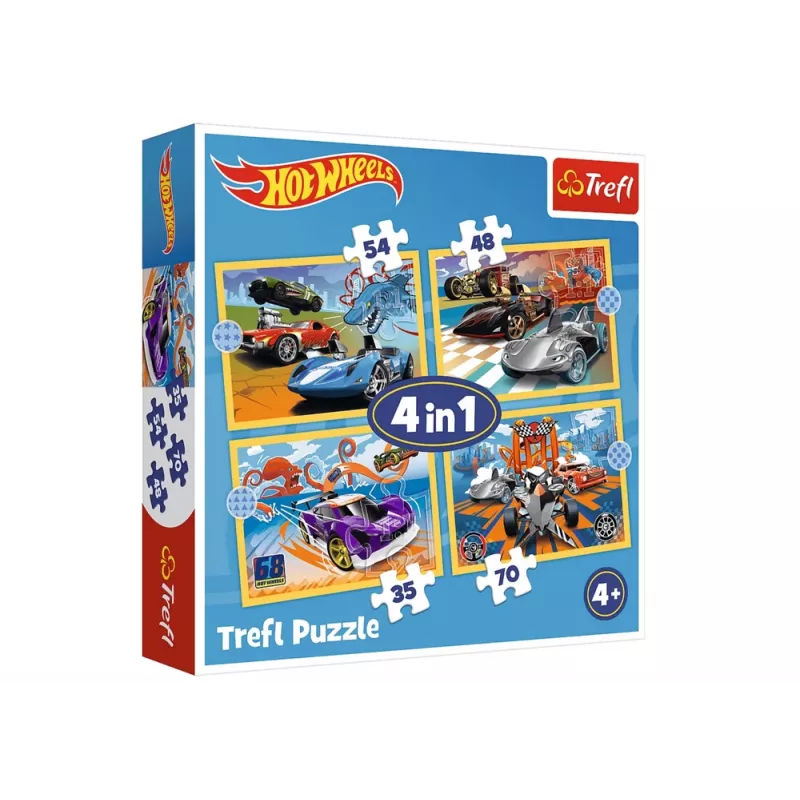 TREFL PUZZLE Hot Wheels Puzzle 4in1 Vehicles Trefl 34627