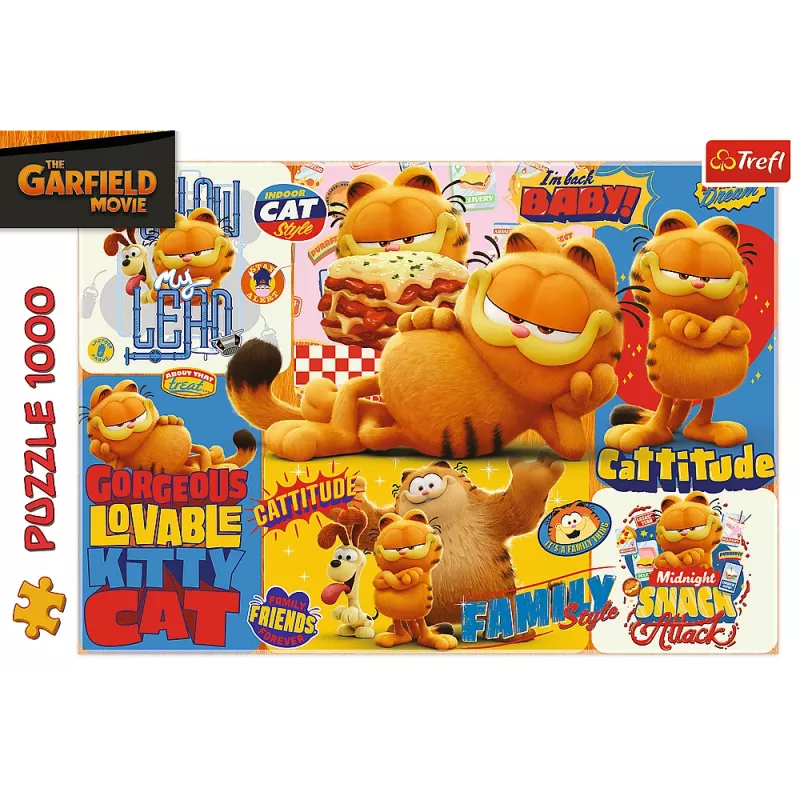 TREFL PUZZLE Dėlionė - 1000 - Garfieldo nuotykiai - Garfield Trefl 10935