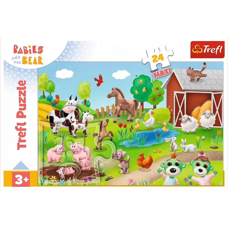 TREFL PUZZLE Dėlionė 24 Maxi – Mažyliai ir Gyvūnai – Trefl 14372