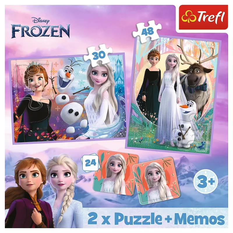 TREFL PUZZLE Dėlionė - 2in1 + Memos Princesės savo šalyje - Disney Frozen 2 93335
