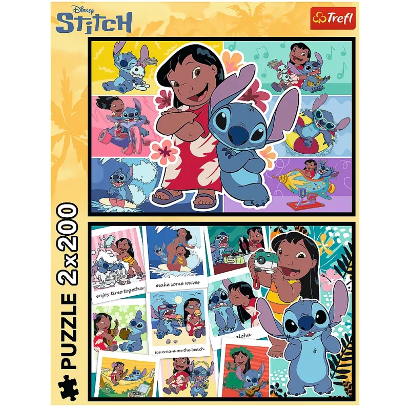 TREFL PUZZLE Dėlionė - 2x200 - Stitch's Merry Life - Disney Lilo and Stitch 13334