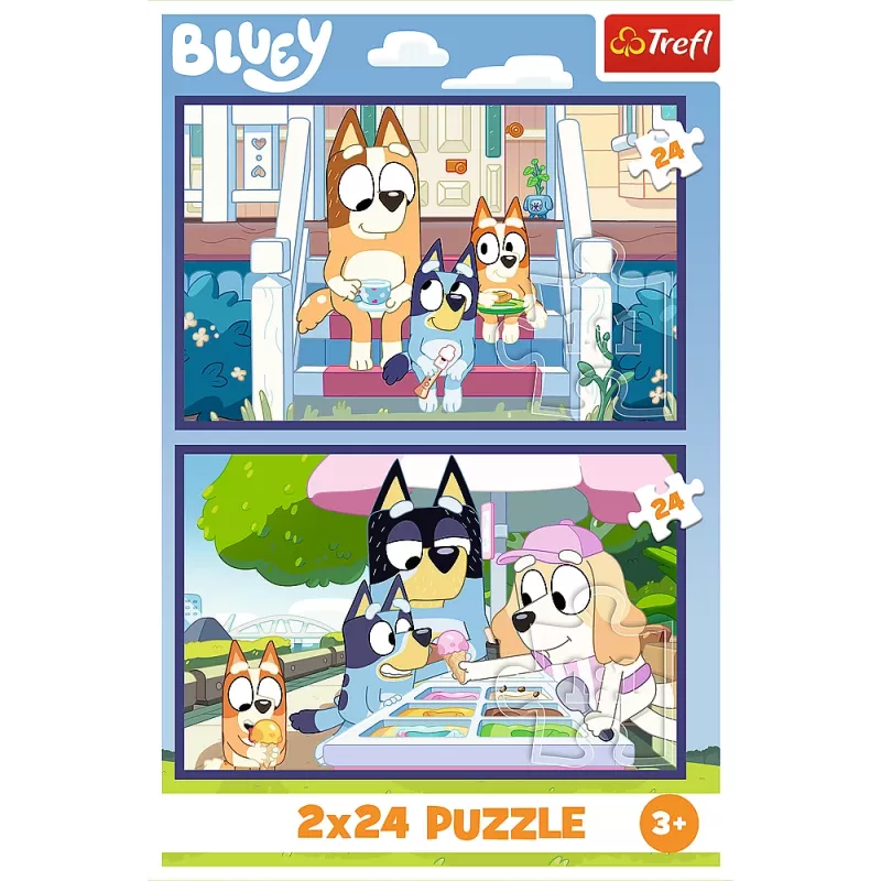 TREFL PUZZLE Dėlionė 2x24 Funny Bluey BBC Bluey Trefl 34446