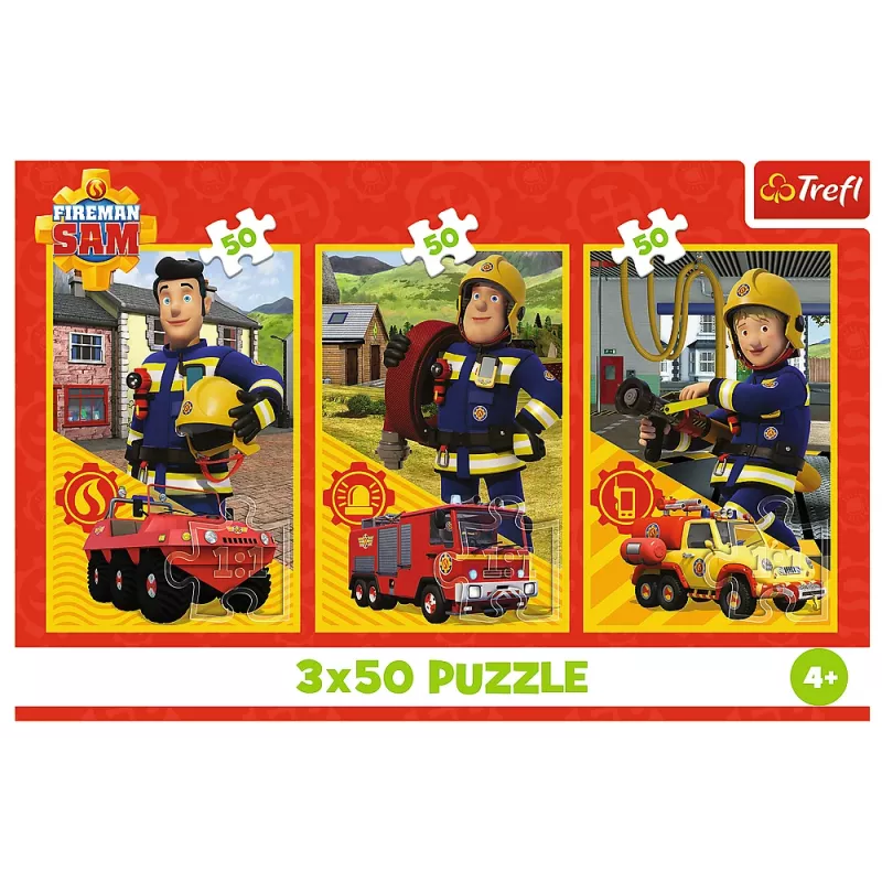 TREFL PUZZLE Dėlionė - 3x50 - Fireman Sam Fire Station Crew