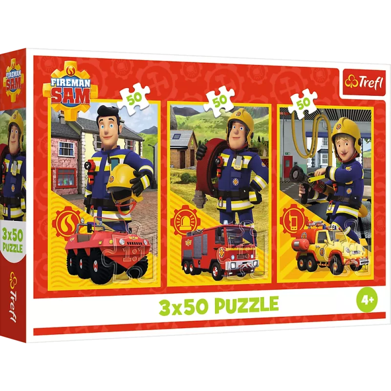 TREFL PUZZLE Dėlionė - 3x50 - Fireman Sam Fire Station Crew