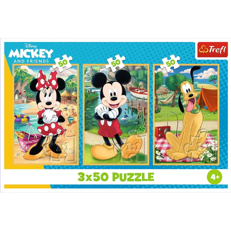 TREFL PUZZLE Dėlionė - 3x50 - Pelės atostogauja Disney Trefl 34881