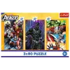 TREFL PUZZLE Dėlionė - 3x80 - Veiksmo kupinos dienos - Disney Marvel The Avengers Trefl 34883