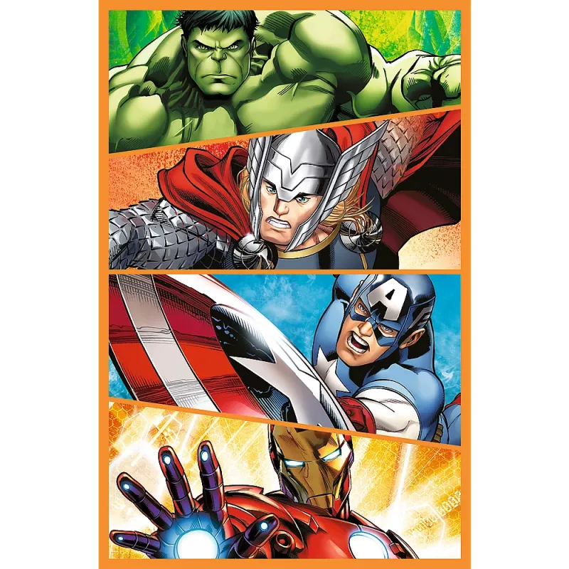 TREFL PUZZLE Dėlionė - 3x80 - Veiksmo kupinos dienos - Disney Marvel The Avengers Trefl 34883