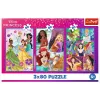 TREFL PUZZLE Dėlionė - 3x80 - Princesės draugės - Disney Princess Trefl 34884