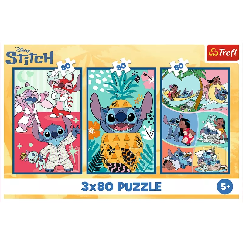 TREFL PUZZLE Dėlionė - 3x80 - Stitch World Trefl 34885