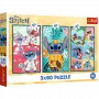 TREFL PUZZLE Dėlionė - 3x80 - Stitch World Trefl 34885