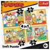 TREFL PUZZLE Dėlionė 4-in-1 – Garfield Loves Lasagna – Trefl 34673