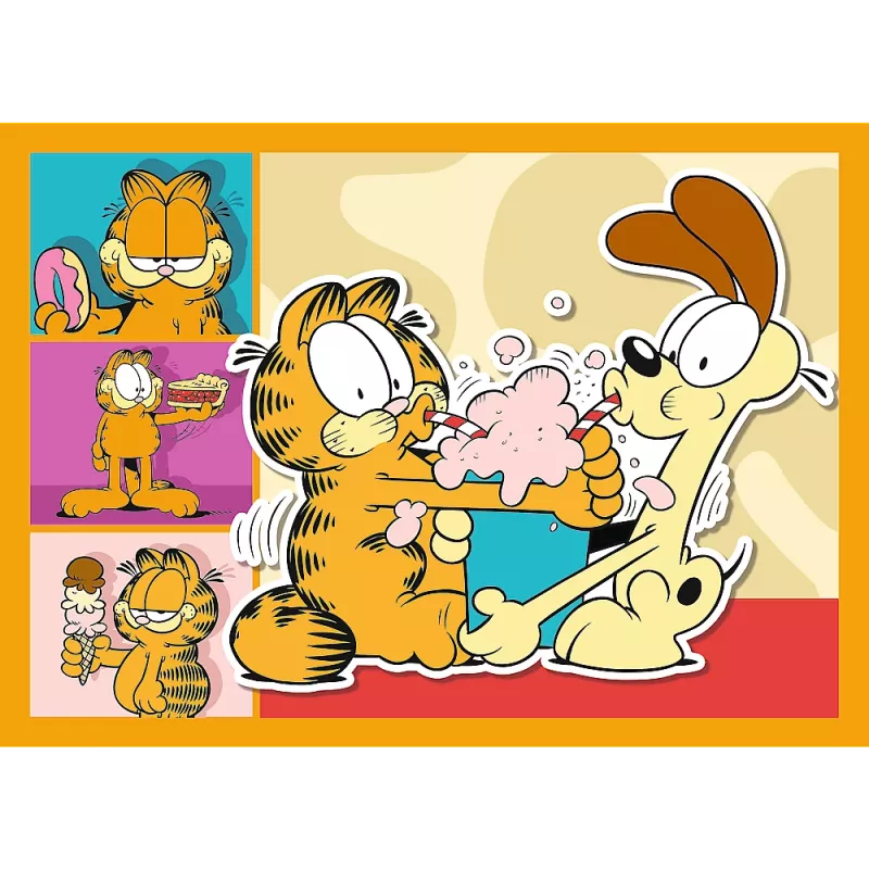 TREFL PUZZLE Dėlionė 4-in-1 – Garfield Loves Lasagna – Trefl 34673