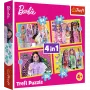 TREFL PUZZLE Dėlionė - 4 viename - Laimingas Barbės pasaulis Trefl 34626