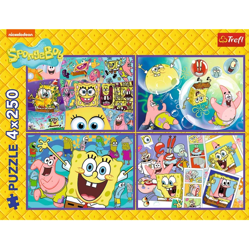 TREFL PUZZLE Dėlionė - 4x250 - SpongeBob's Crazy World Trefl 13342