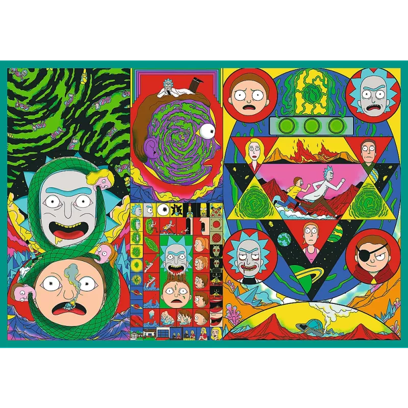 TREFL PUZZLE Dėlionė - 4x250 - Pašėlęs Riko ir Morty pasaulis - Warner Rick and Morty Trefl 13338
