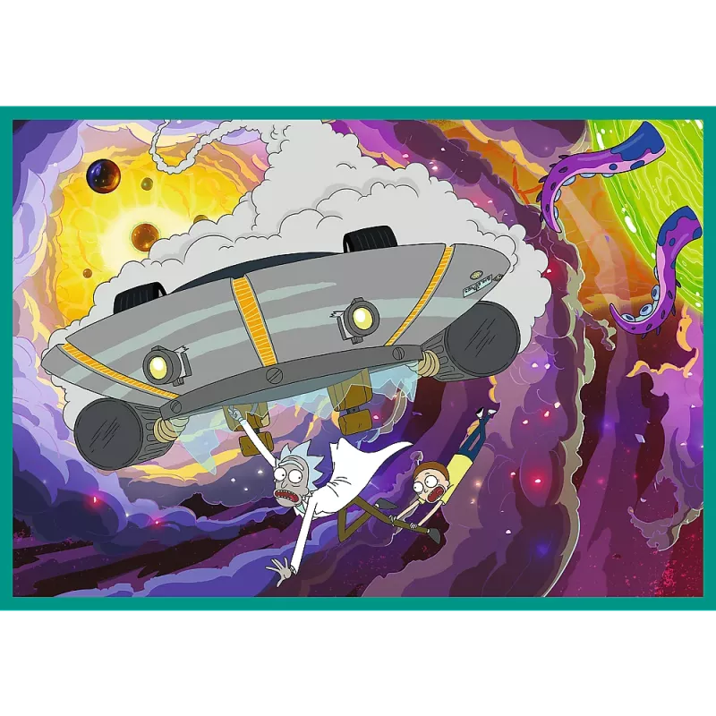 TREFL PUZZLE Dėlionė - 4x250 - Pašėlęs Riko ir Morty pasaulis - Warner Rick and Morty Trefl 13338