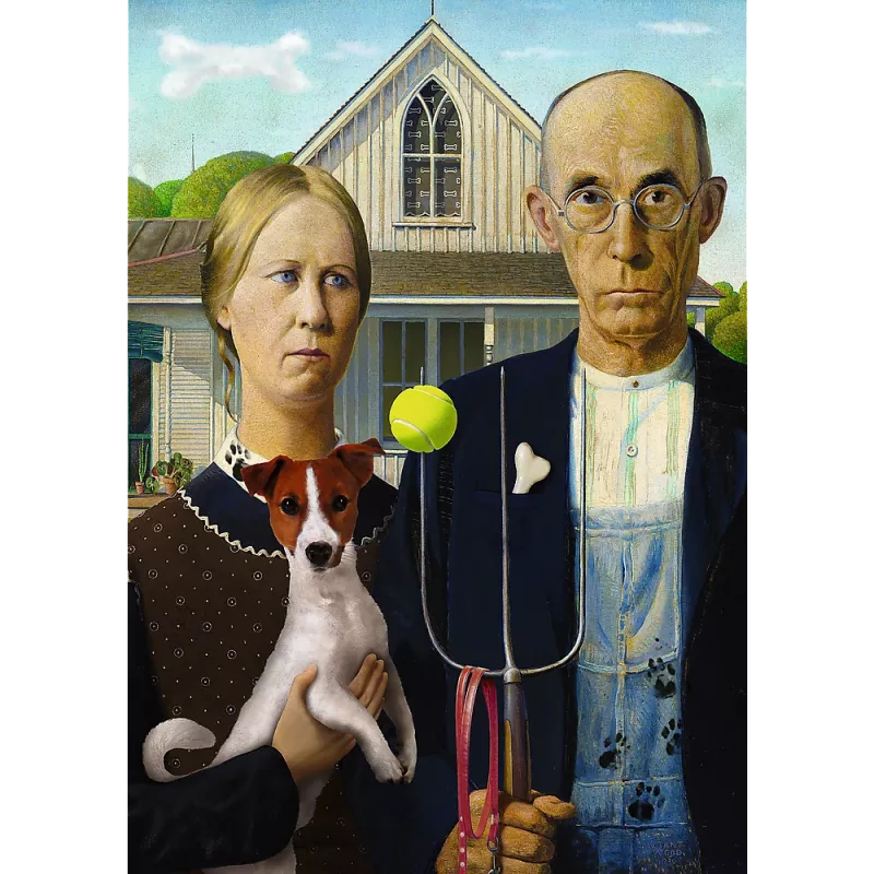 TREFL PUZZLE Dėlionė - 500 - American Gothic: Dog Edition Trefl 37526