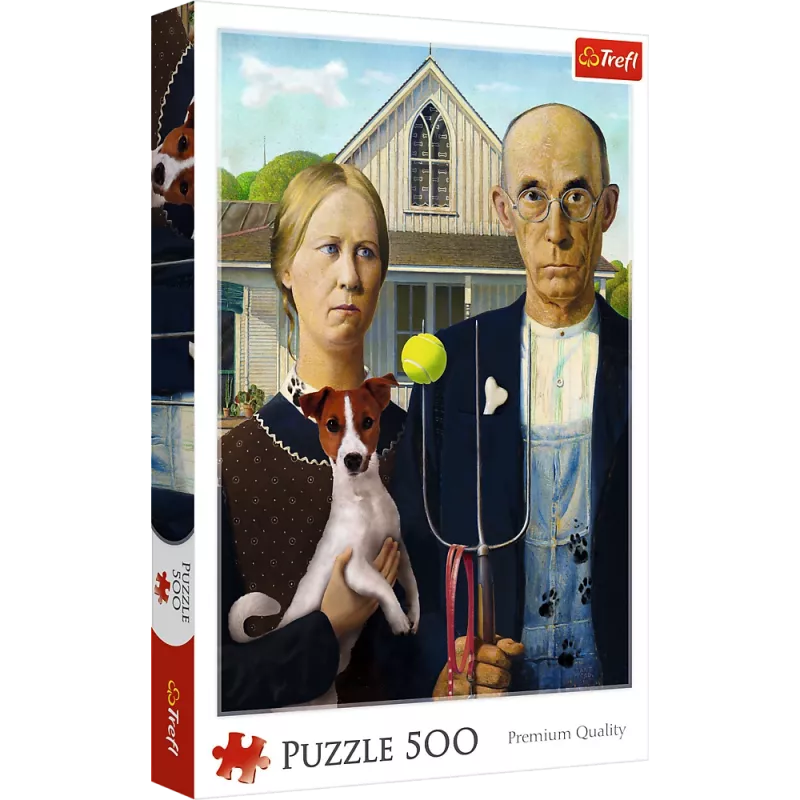TREFL PUZZLE Dėlionė - 500 - American Gothic: Dog Edition Trefl 37526