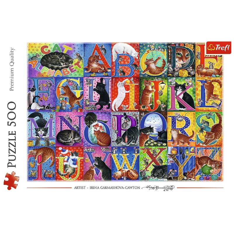 TREFL PUZZLE Dėlionė - 500 - Kačių abėcėlė Trefl 37527