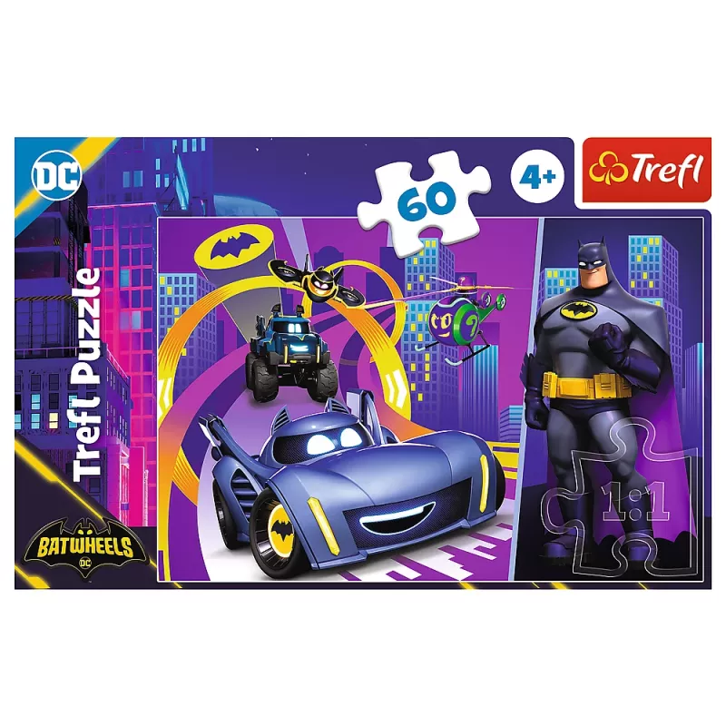 TREFL PUZZLE Dėlionė - 60 - Betmenas ir jo transporto priemonės