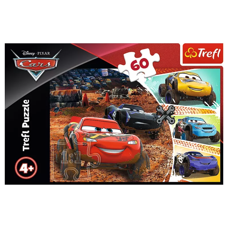 TREFL PUZZLE Dėlionė - 60 - Žaibo McQueen su draugais - Disney Cars 3 17327
