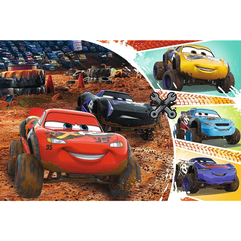 TREFL PUZZLE Dėlionė - 60 - Žaibo McQueen su draugais - Disney Cars 3 17327