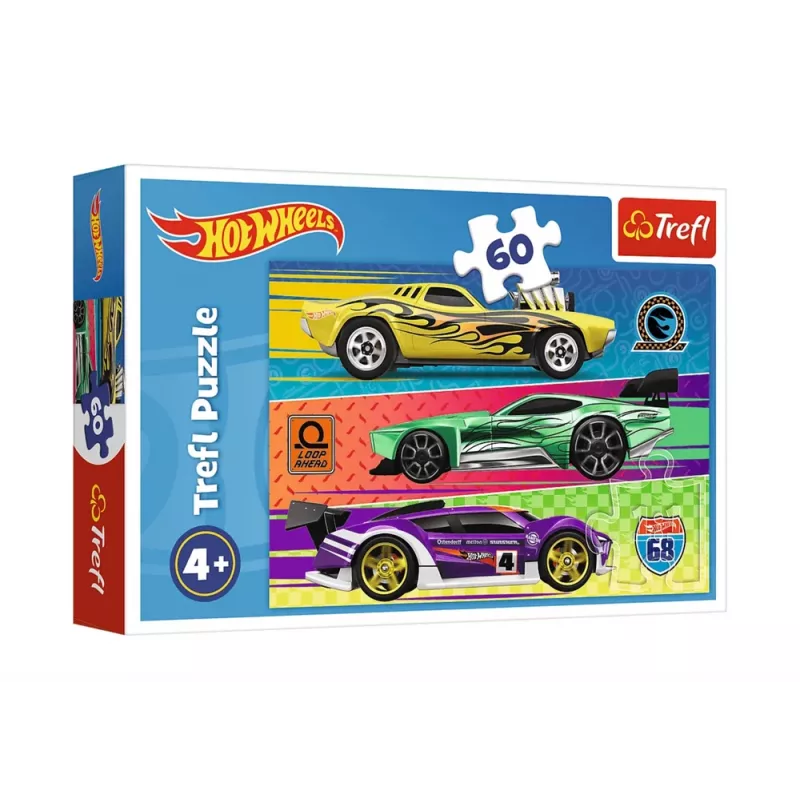 TREFL PUZZLE Dėlionė Hot Wheels 60 vnt. Lenktynės Trefl 17389
