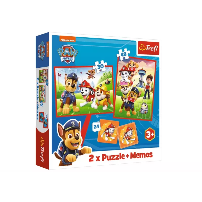 TREFL PUZZLE Dėlionė + Memos 2in1 Paw Patrol Šunų komanda veiksme