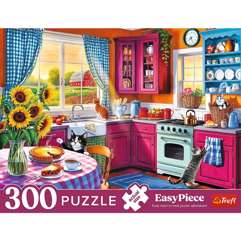 TREFL PUZZLE Dėlionė - 300 lengvų dalių - Rytas virtuvėje FSC Mix 70% 23102