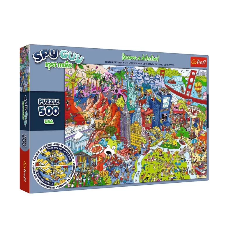 TREFL PUZZLE Spy Guy Lost Items Dėlionė 500 vnt. JAV Trefl 37480