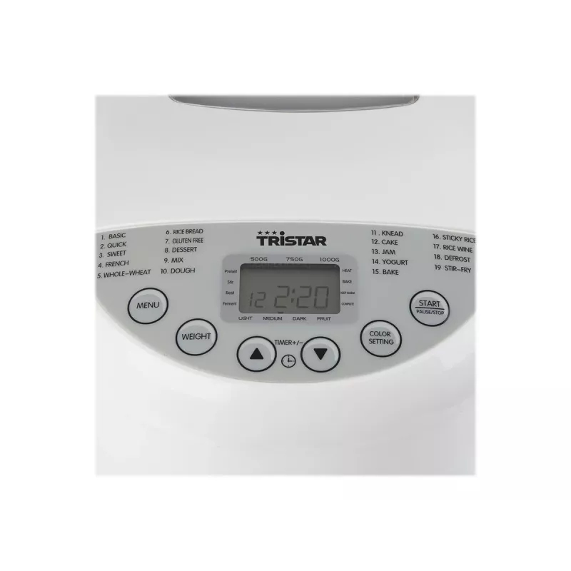 Tristar BM-4586 duonos kepimo mašina, 550 W, 19 programų, 750 g–900 g, LCD, nelipni keptuvė, juoda