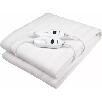 Tristar BW-4752 Elektrinis paklotas dvigulei lovai 160 x 140 cm Baltas Poliesteris 120 W 3 Šildymo Režimai 2 Nuimami Valdikliai Skalbiama Skalbimo Mašinoje Apsauga nuo Perkaitimo Automatinis Išsijungimas