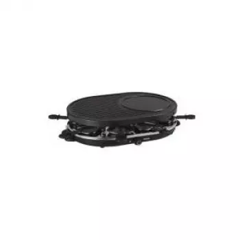 Tristar RA-2996 Raclette grilis 8 asmenims, 1200 W, neprideganti dvipusė plokštė, 8 keptuvės, juoda/sidabrinė