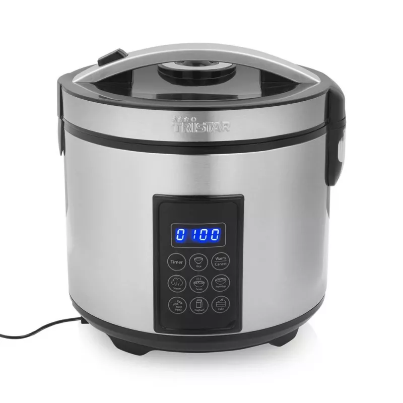 Tristar RK-6138 Skaitmeninis ryžių ir garų puodas, 1,5 L, 500 W, nerūdijantis plienas ir plastikas, juoda