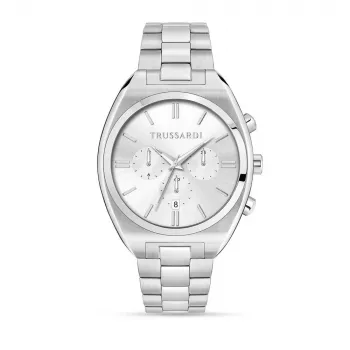 Trussardi vyriškas kvarcinis laikrodis R2453159003 44mm mėlynas ciferblatas nerūdijantis plienas