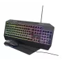 Trust GXT 791 laidinė žaidimų klaviatūra ir pelė - QWERTZ vokiška išdėstymas, vaivorykštės foninis apšvietimas, 2400 DPI optinė pelė, juoda 25284