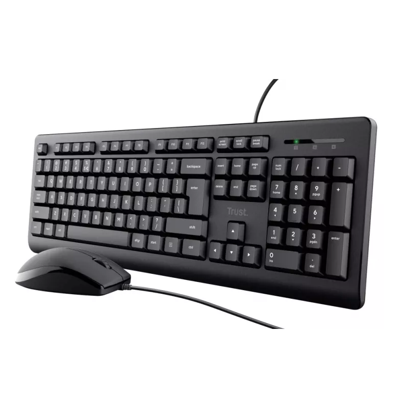 Trust Primo Wired USB Membrane Keyboard AZERTY Black with Mouse