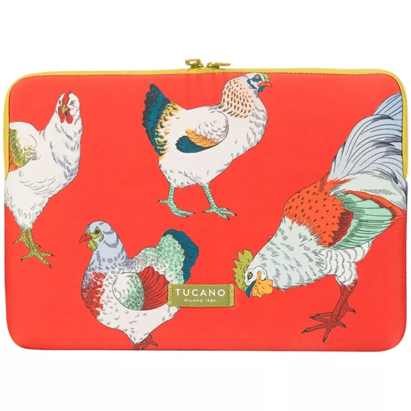 TUCANO SCHIZZO dėklas MacBook Air 15 colių / nešiojamiesiems kompiuteriams 13-14 colių, Fauna Galline oranžinis